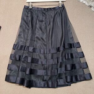 Black Sheer Two Layer Skirt